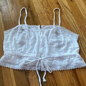 LA Hearts lace tank top with buttons and tie
